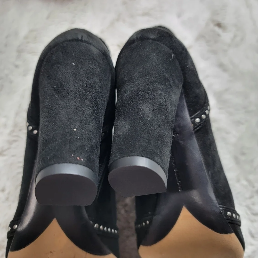 Tabitha Simmons Leather Upper Suede‎ Ankle Lace Up Studded Accent Boots Size 37